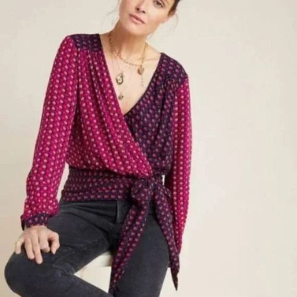 NWT Anthropologie Lisa Puff-Sleeved Blouse | 12